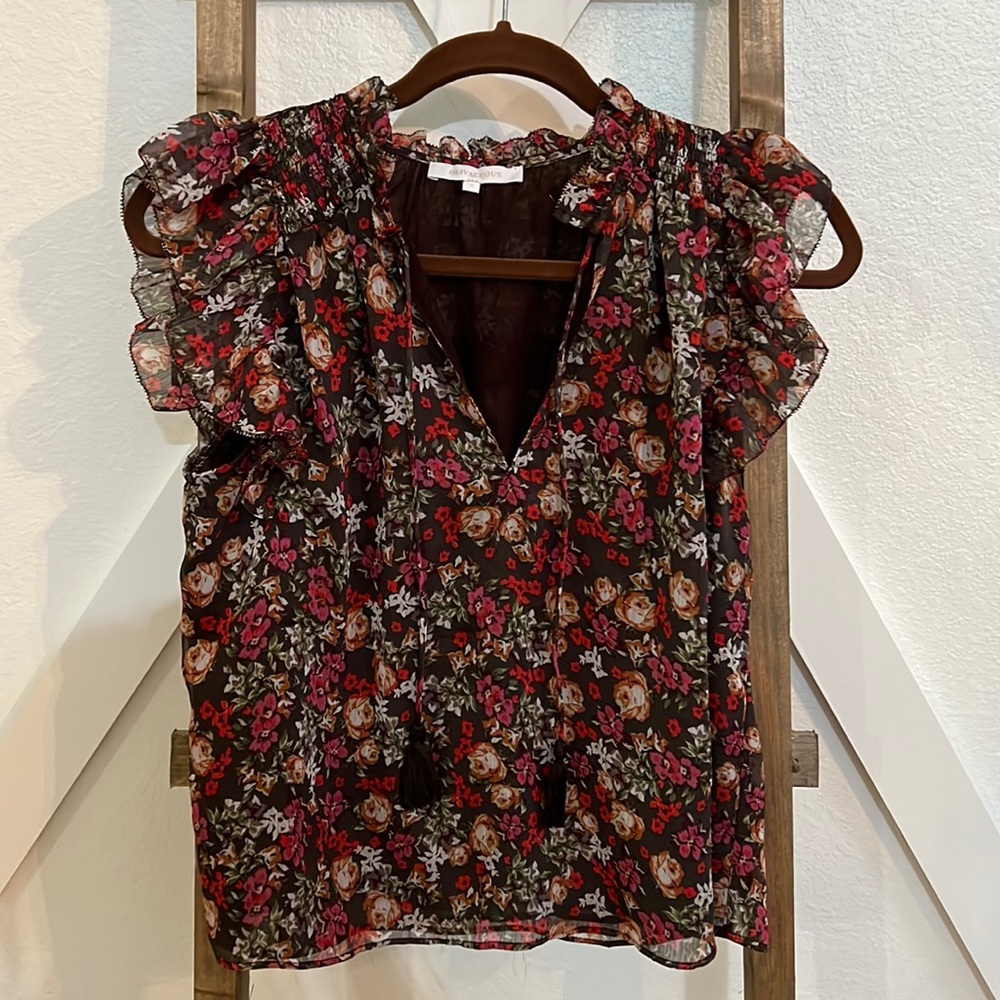 Brown floral top
